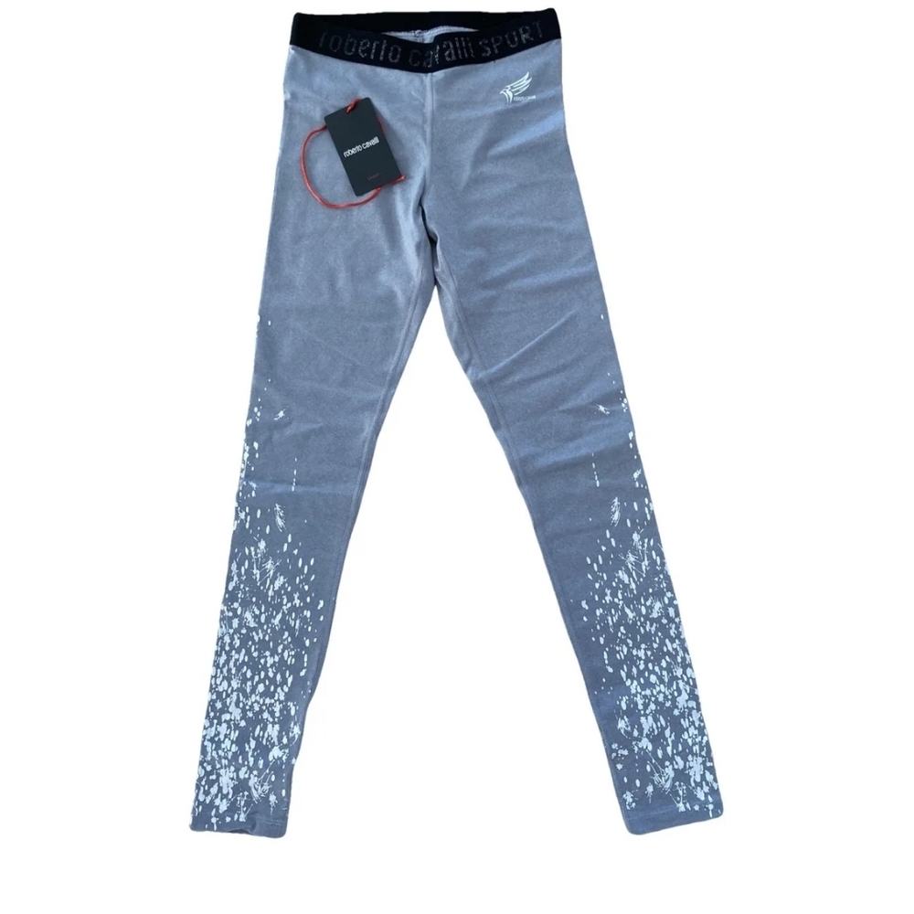 NWT Roberto Cavalli Blue Speckled Leggings XS